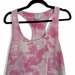 Aerie Pink and White Tie-Dye Crop Top